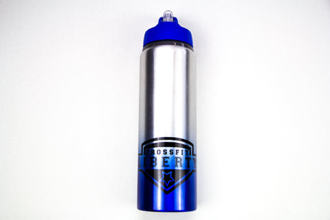 CrossFit Liberty Gradient Drinking Bottle, Royal Blue and Silver